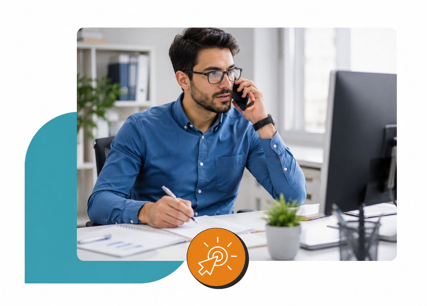 Law firm PPC manager handling client calls from paid search campaigns