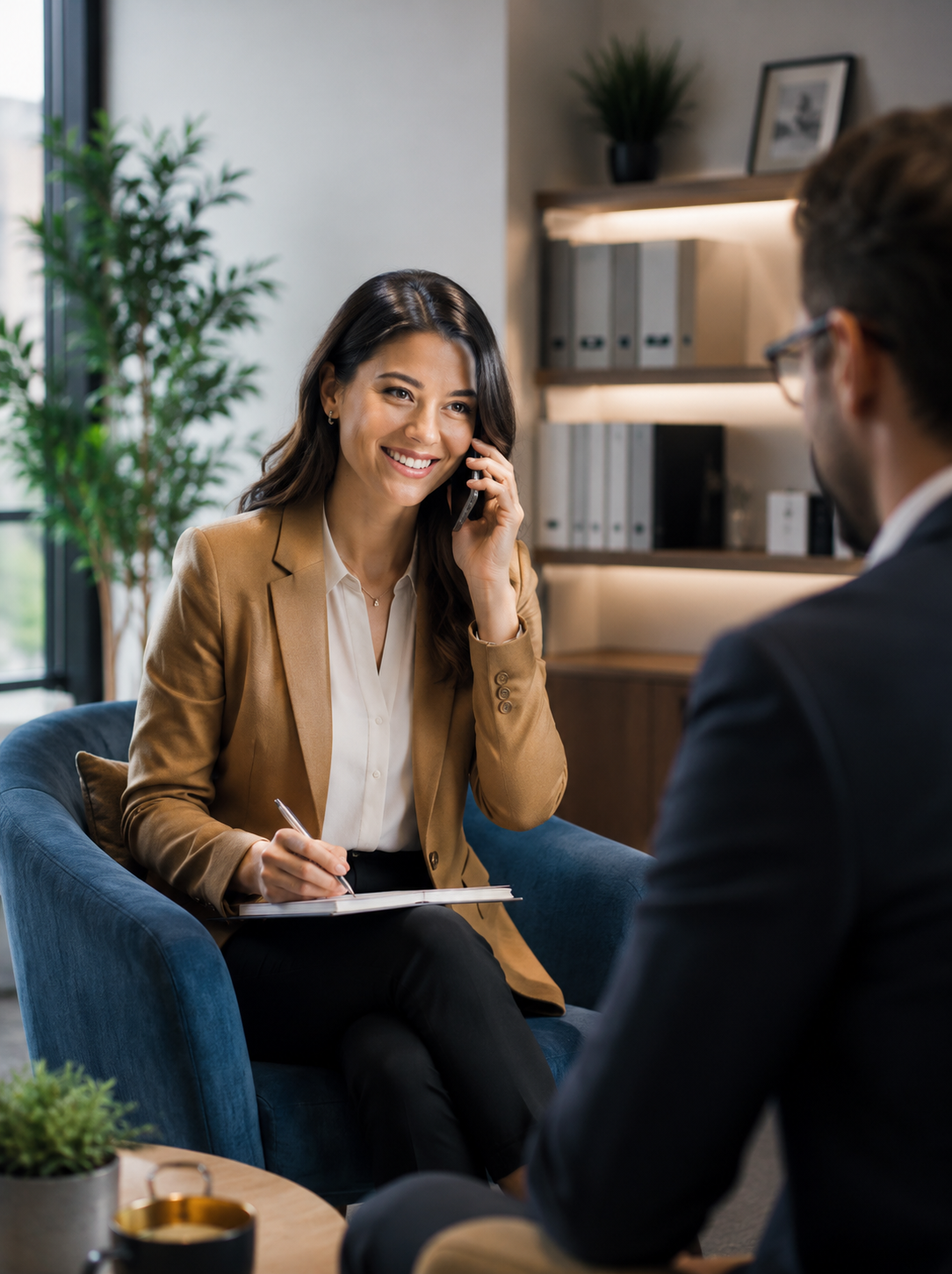 Law firm client speaking with an attorney generated through a PPC campaign