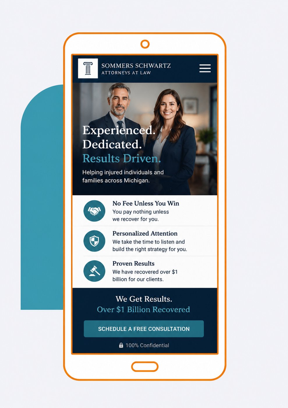 Mobile-optimized law firm PPC landing page